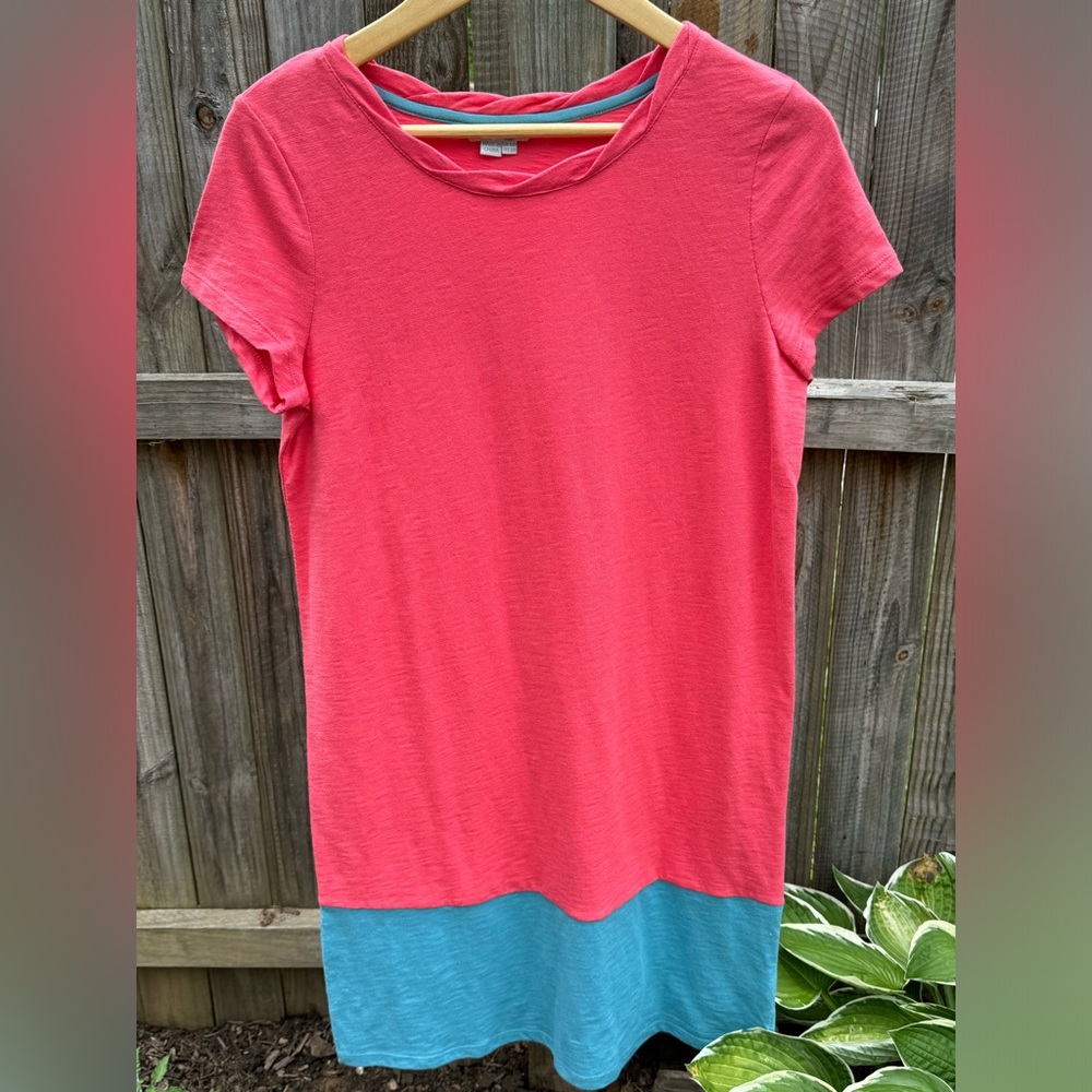 Boden Women's‎ Coral Pink Blue Women's T-Shirt Dress Size 6R